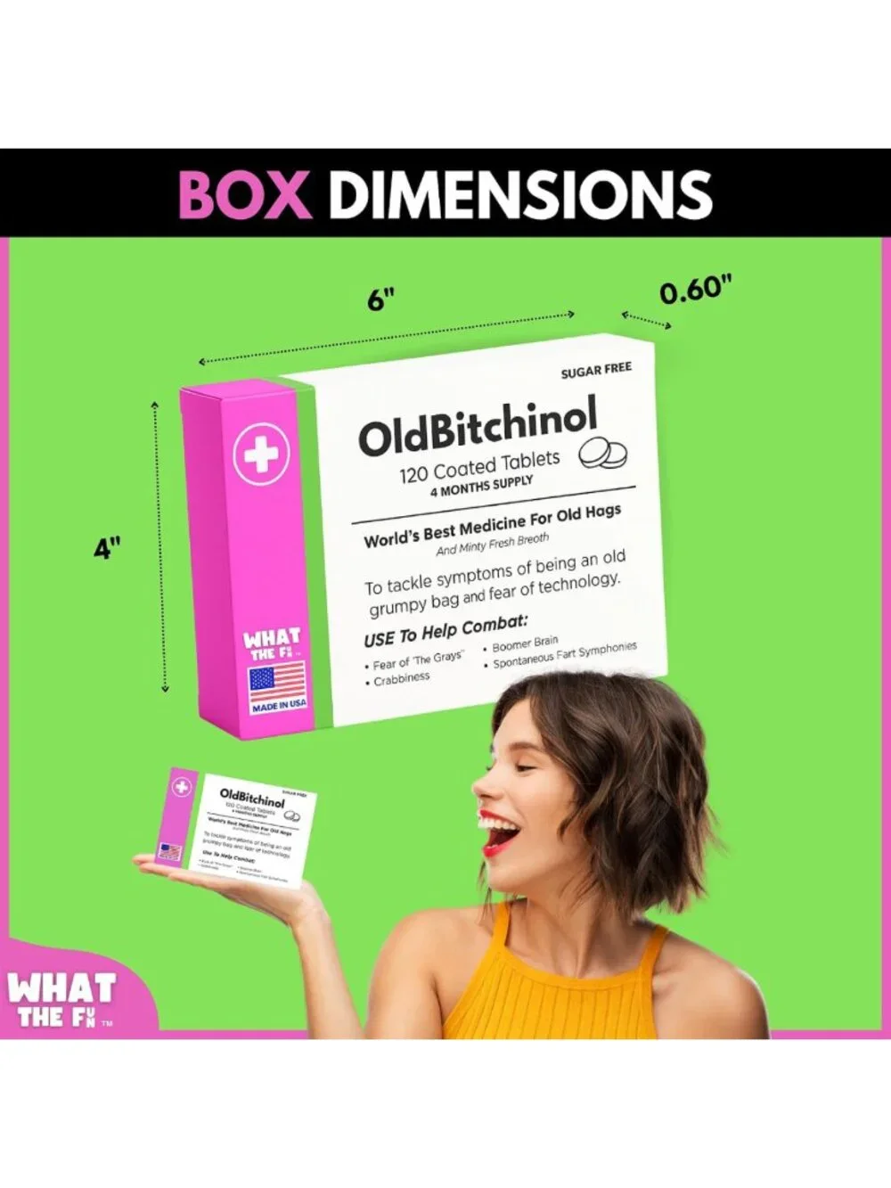 Old Bitchinol Funny Birthday Gag Gift – Novelty Mint Box, 120 Sugar-Free Mints